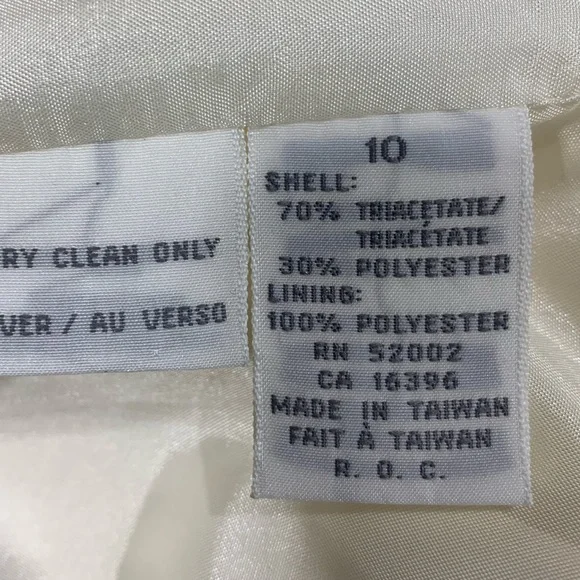 Vintage Liz Claiborne collection light ivory open blazer with tie band Size 10 - Picture 9 of 9